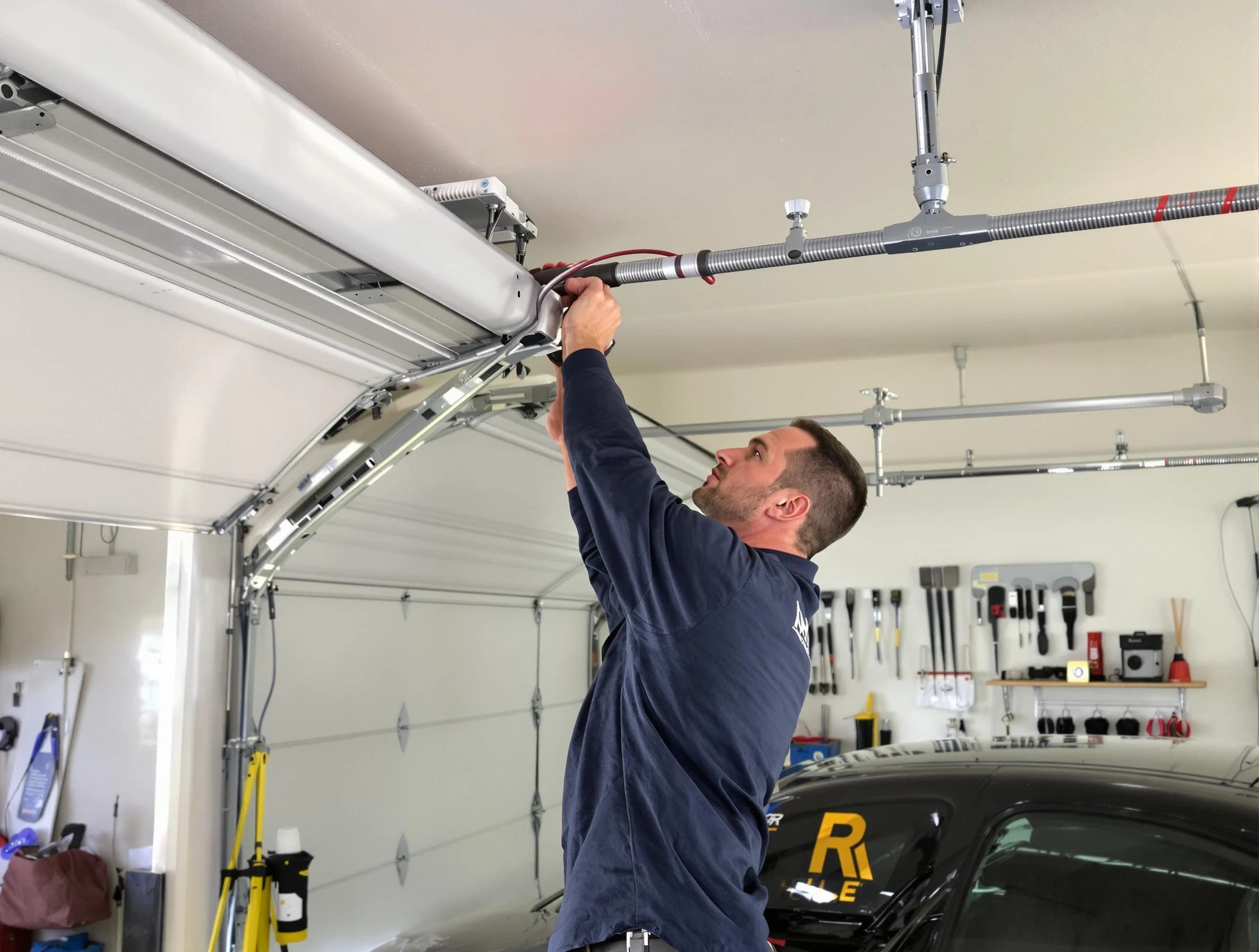 Carnot-Moon Garage Door Repair technician performing garage door cable repair in Carnot-Moon