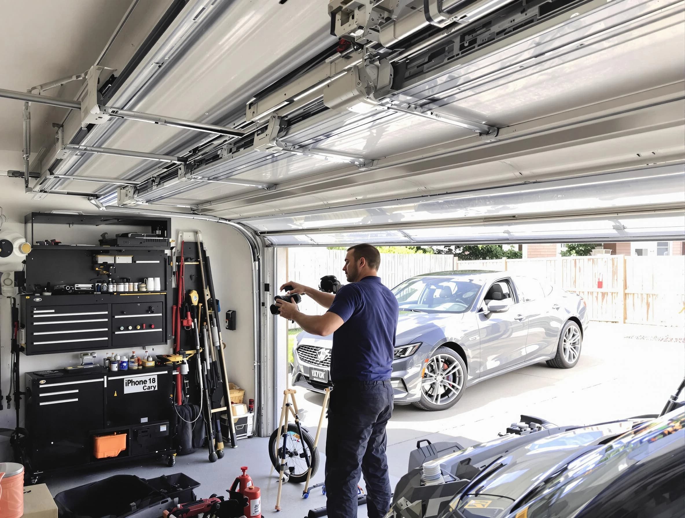 Carnot-Moon Garage Door Repair technician fixing noisy garage door in Carnot-Moon